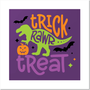 Trick or Treat Dino Posters and Art